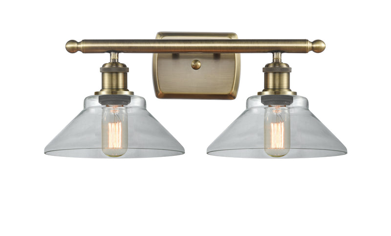 Innovations 516-2W-AB-G132 Two Light Bath Vanity, Antique Brass
