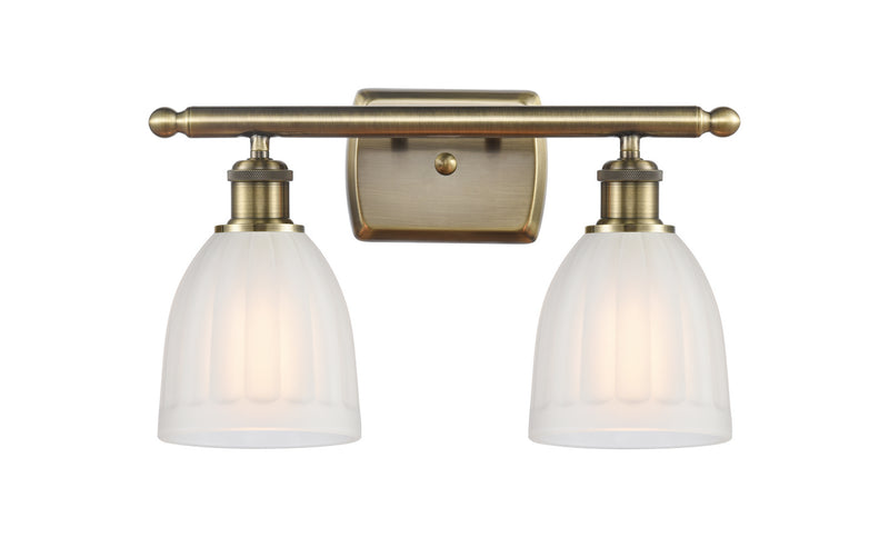 Innovations 516-2W-AB-G441 Two Light Bath Vanity, Antique Brass