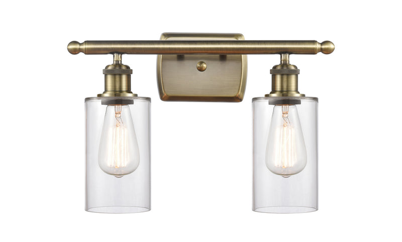 Innovations 516-2W-AB-G802 Two Light Bath Vanity, Antique Brass