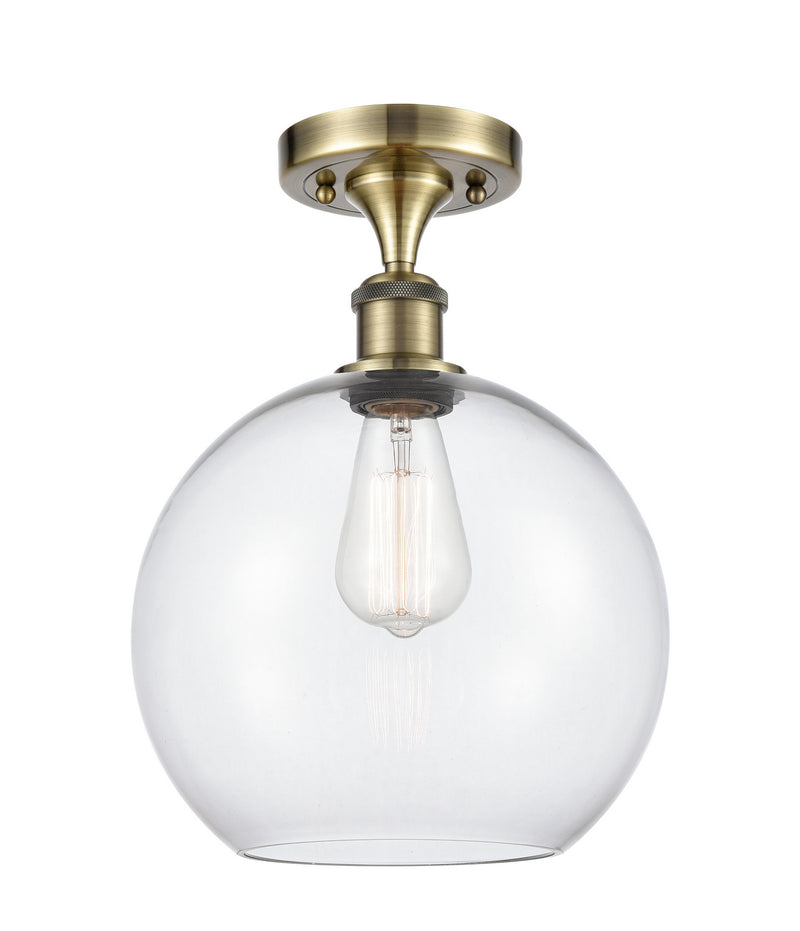Innovations 516-1C-AB-G122-10-LED LED Semi-Flush Mount, Antique Brass