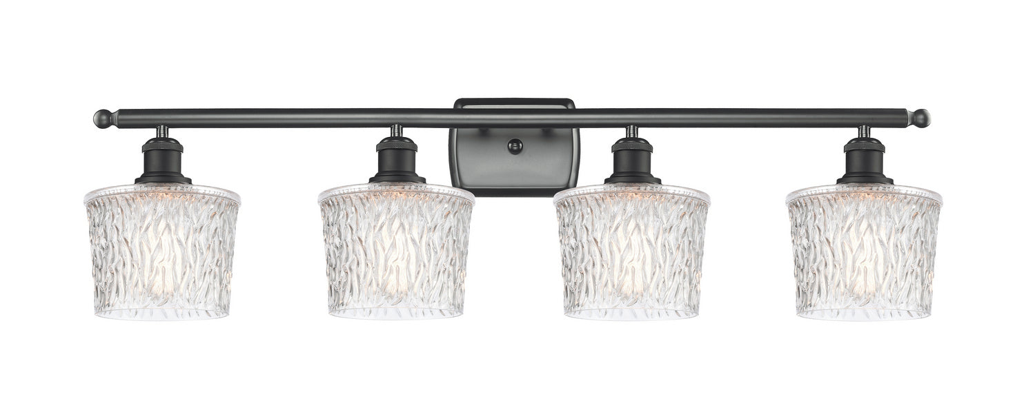 Innovations 516-4W-BK-G402 Four Light Bath Vanity, Matte Black