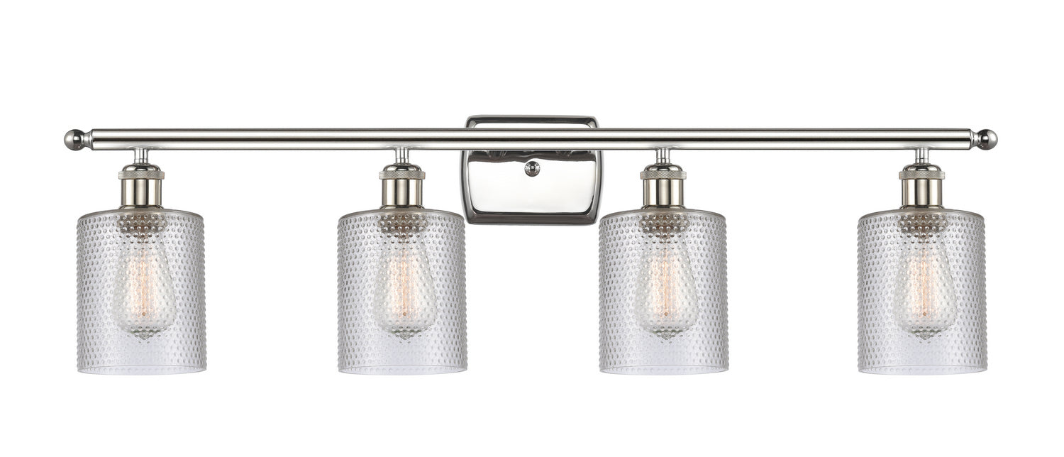 Innovations 516-4W-PN-G112 Four Light Bath Vanity, Polished Nickel
