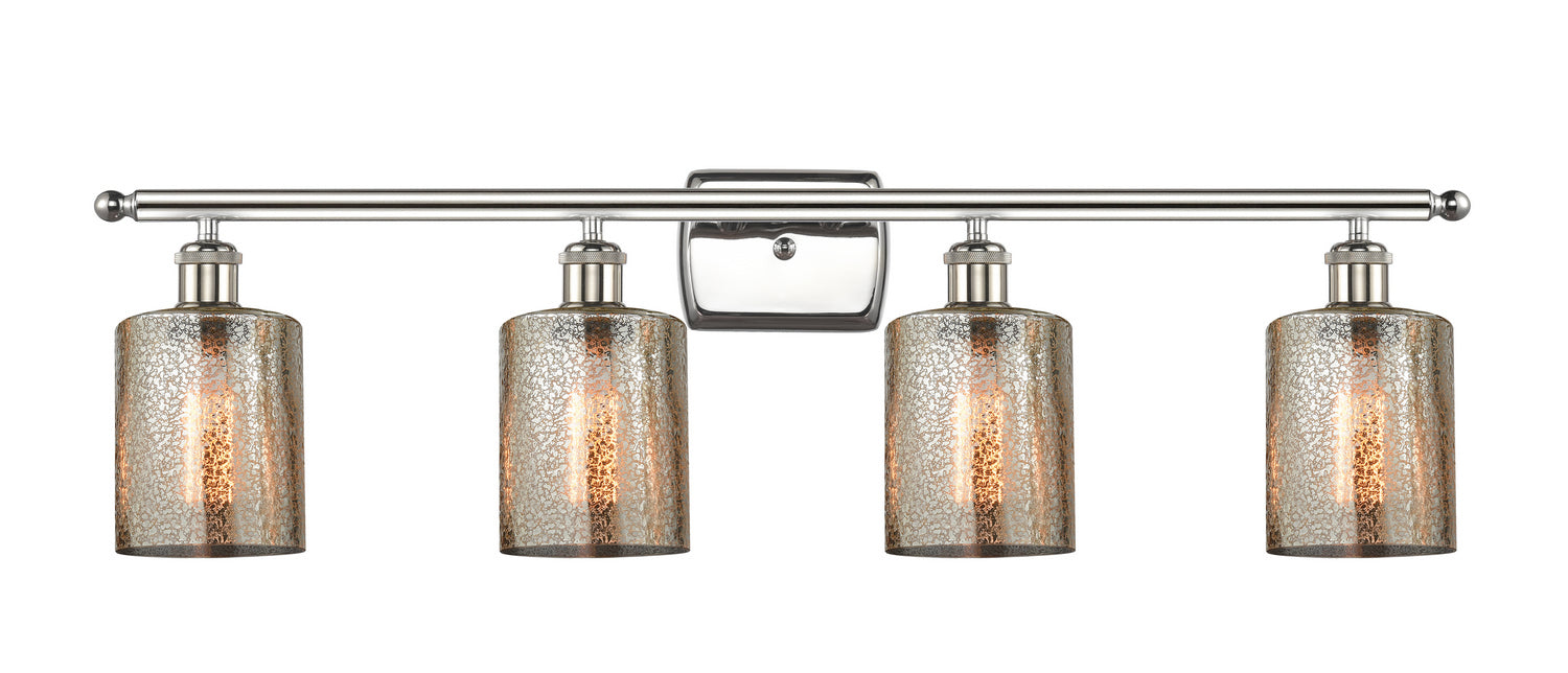 Innovations 516-4W-PN-G116 Four Light Bath Vanity, Polished Nickel