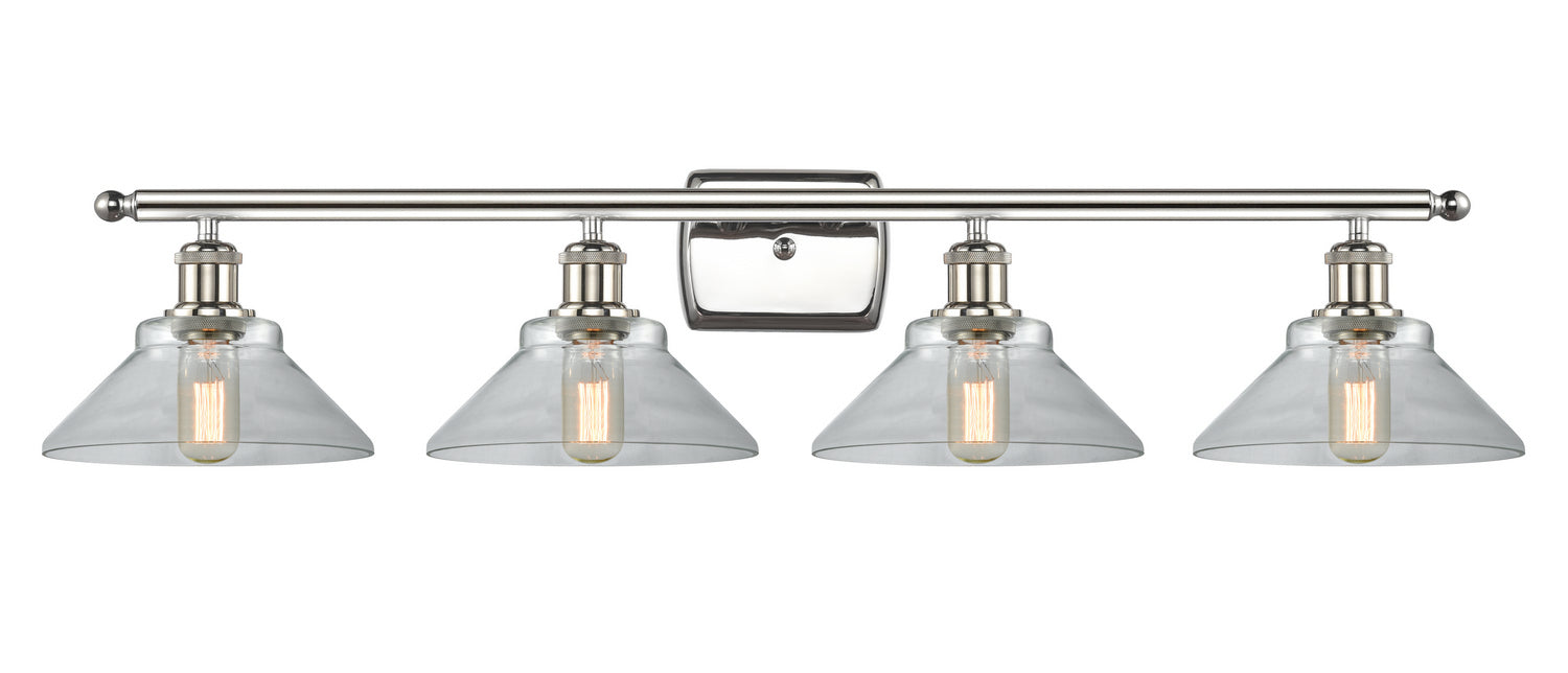 Innovations 516-4W-PN-G132 Four Light Bath Vanity, Polished Nickel