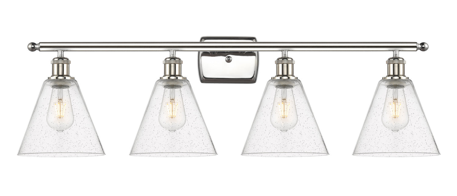 Innovations 516-4W-PN-GBC-84 Four Light Bath Vanity, Polished Nickel
