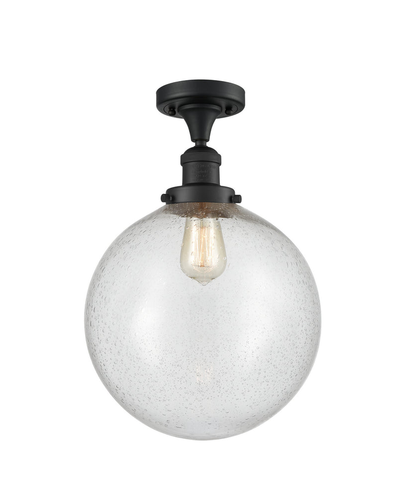 Innovations 517-1CH-BK-G204-12-LED LED Semi-Flush Mount, Matte Black