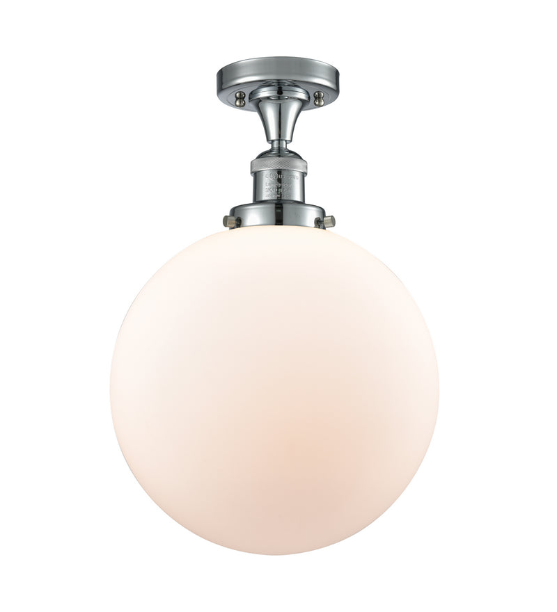 Innovations 517-1CH-PC-G201-12 One Light Semi-Flush Mount, Polished Chrome