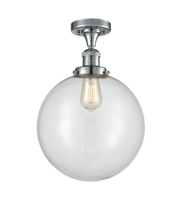 Innovations 517-1CH-PC-G202-12 One Light Semi-Flush Mount, Polished Chrome