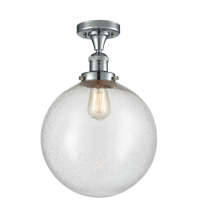 Innovations 517-1CH-PC-G204-12 One Light Semi-Flush Mount, Polished Chrome