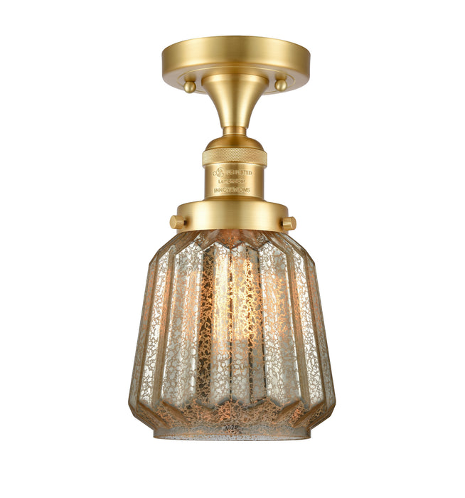 Innovations 517-1CH-SG-G146-LED LED Semi-Flush Mount, Satin Gold