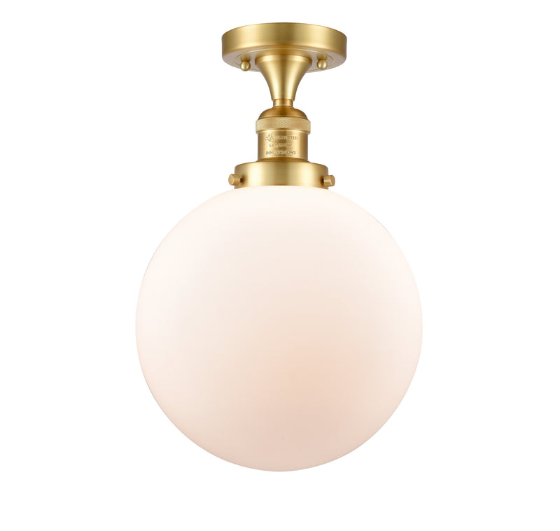 Innovations 517-1CH-SG-G201-10-LED LED Semi-Flush Mount, Satin Gold