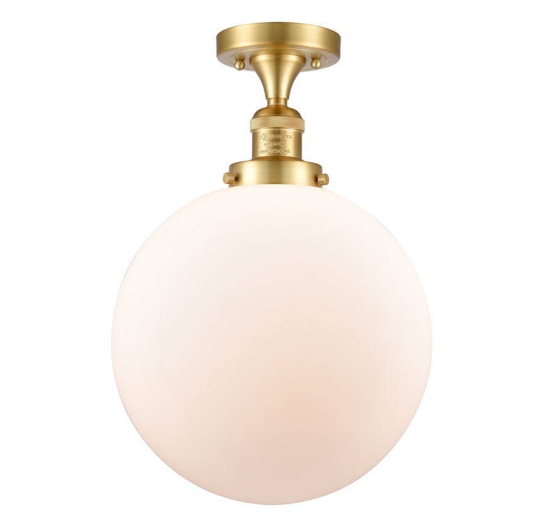 Innovations 517-1CH-SG-G201-12-LED LED Semi-Flush Mount, Satin Gold