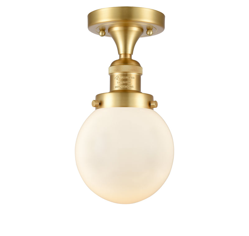 Innovations 517-1CH-SG-G201-6-LED LED Semi-Flush Mount, Satin Gold