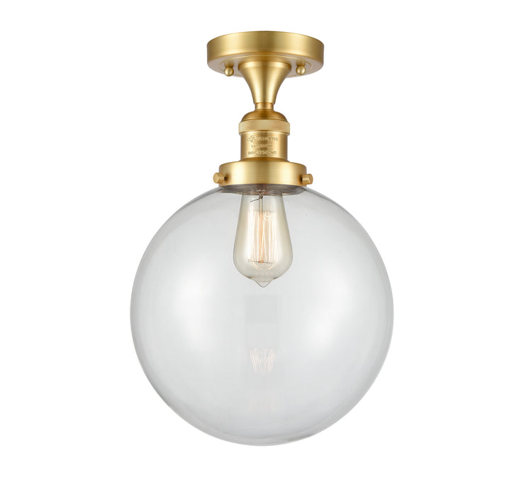 Innovations 517-1CH-SG-G202-10-LED LED Semi-Flush Mount, Satin Gold