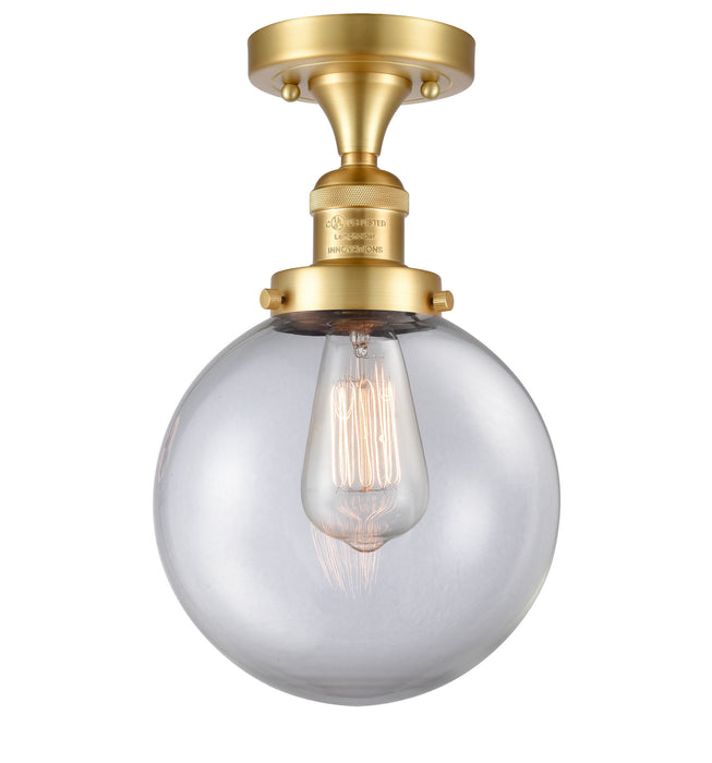 Innovations 517-1CH-SG-G202-8-LED LED Semi-Flush Mount, Satin Gold