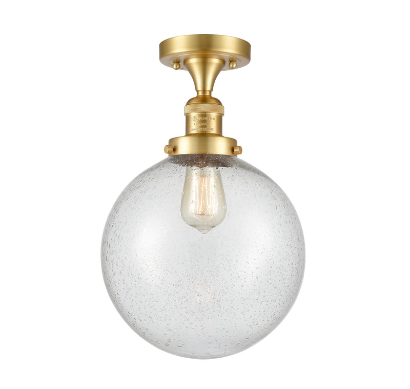 Innovations 517-1CH-SG-G204-10-LED LED Semi-Flush Mount, Satin Gold