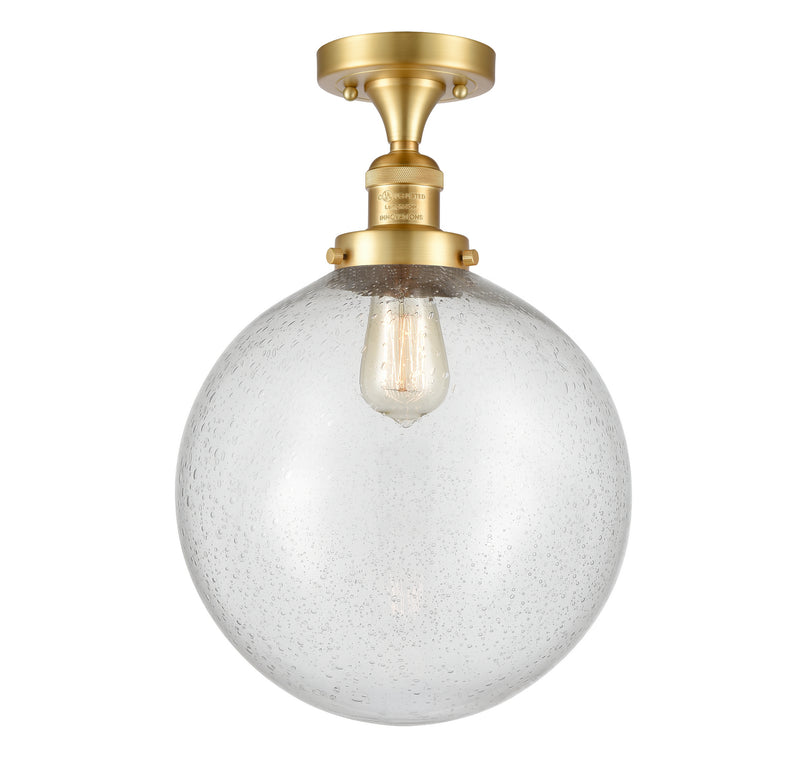 Innovations 517-1CH-SG-G204-12-LED LED Semi-Flush Mount, Satin Gold