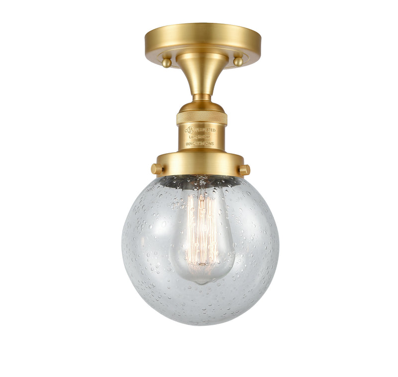 Innovations 517-1CH-SG-G204-6-LED LED Semi-Flush Mount, Satin Gold