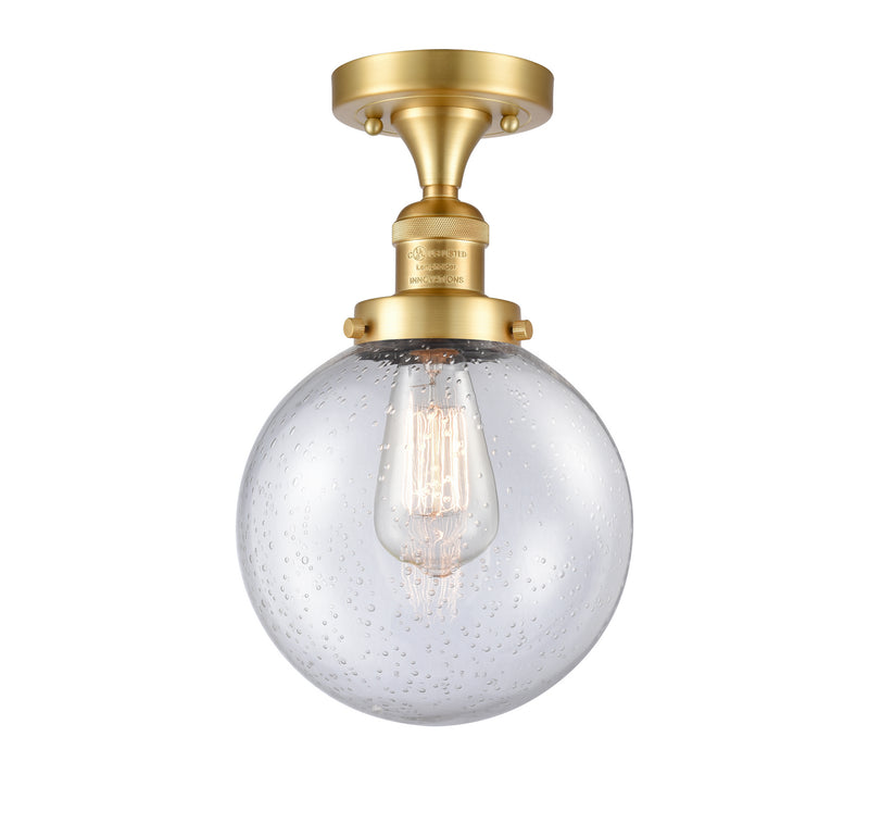 Innovations 517-1CH-SG-G204-8-LED LED Semi-Flush Mount, Satin Gold