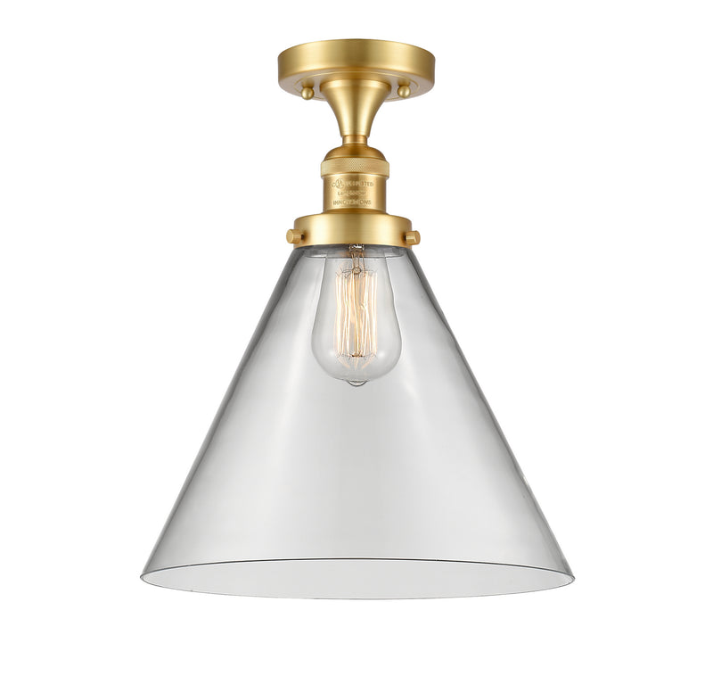 Innovations 517-1CH-SG-G42-L One Light Semi-Flush Mount, Satin Gold