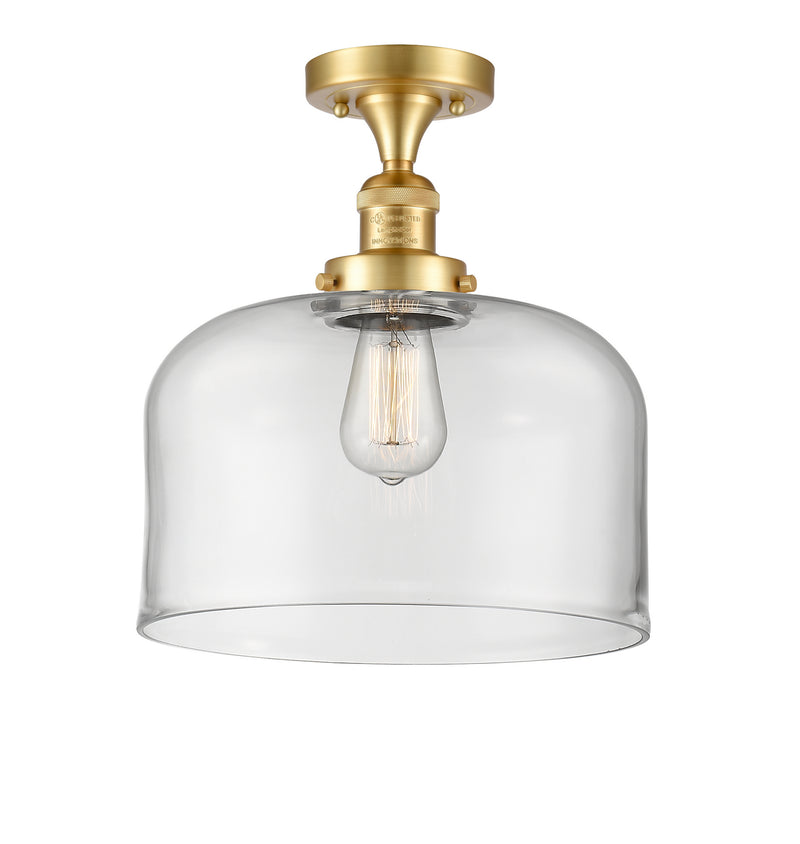 Innovations 517-1CH-SG-G72-L One Light Semi-Flush Mount, Satin Gold