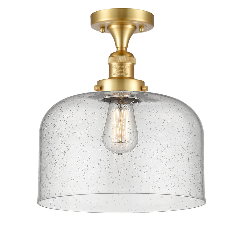 Innovations 517-1CH-SG-G74-L-LED LED Semi-Flush Mount, Satin Gold