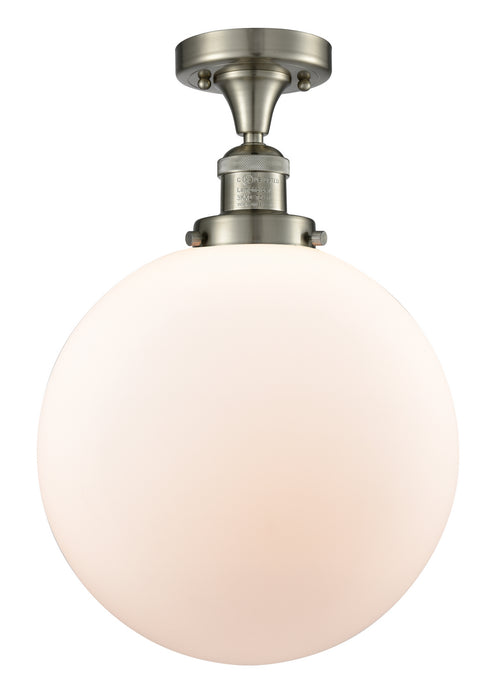 Innovations 517-1CH-SN-G201-12 One Light Semi-Flush Mount, Brushed Satin Nickel