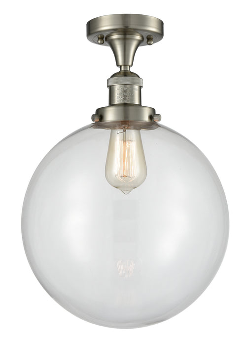 Innovations 517-1CH-SN-G202-12 One Light Semi-Flush Mount, Brushed Satin Nickel