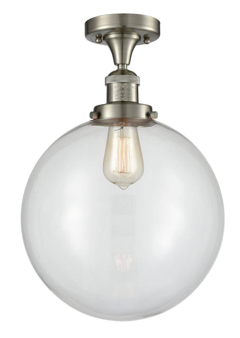 Innovations 517-1CH-SN-G202-12-LED LED Semi-Flush Mount, Brushed Satin Nickel