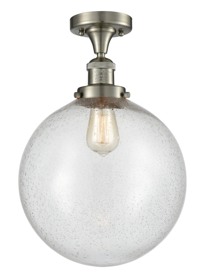 Innovations 517-1CH-SN-G204-12 One Light Semi-Flush Mount, Brushed Satin Nickel