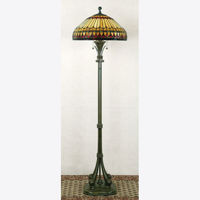 Quoizel TF9320BB Two Light Floor Lamp, Brushed Bullion
