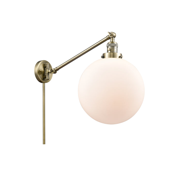 Innovations 237-AB-G201-12 One Light Swing Arm Lamp, Antique Brass