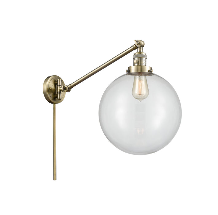 Innovations 237-AB-G202-12 One Light Swing Arm Lamp, Antique Brass