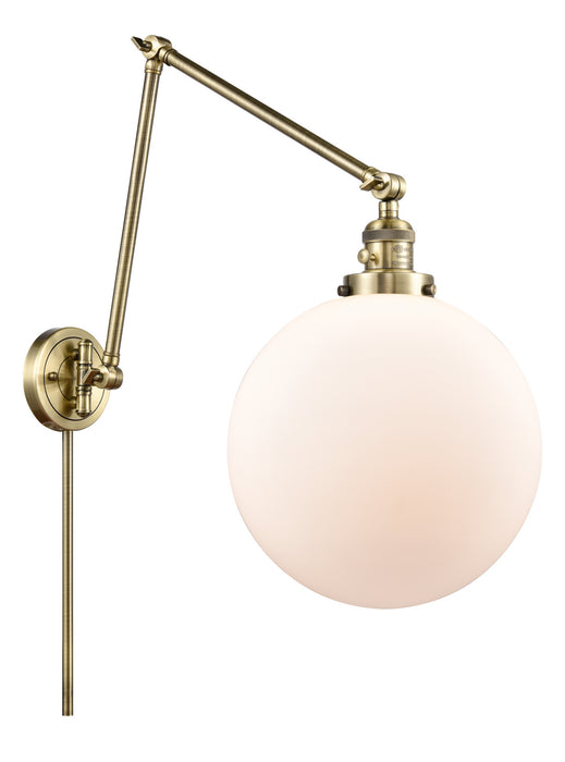 Innovations 238-AB-G201-12 One Light Swing Arm Lamp, Antique Brass