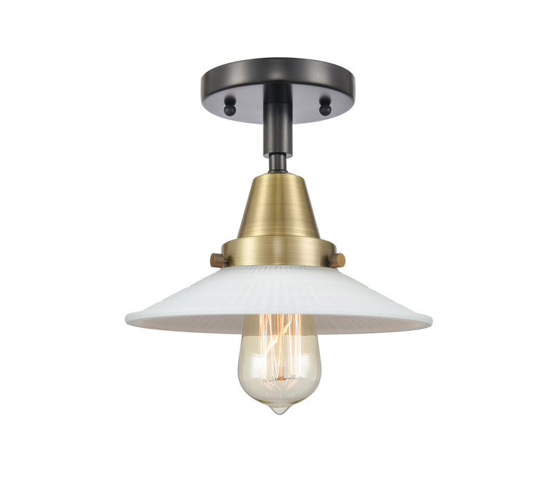 Innovations 447-1C-BAB-G1 One Light Flush Mount, Black Antique Brass