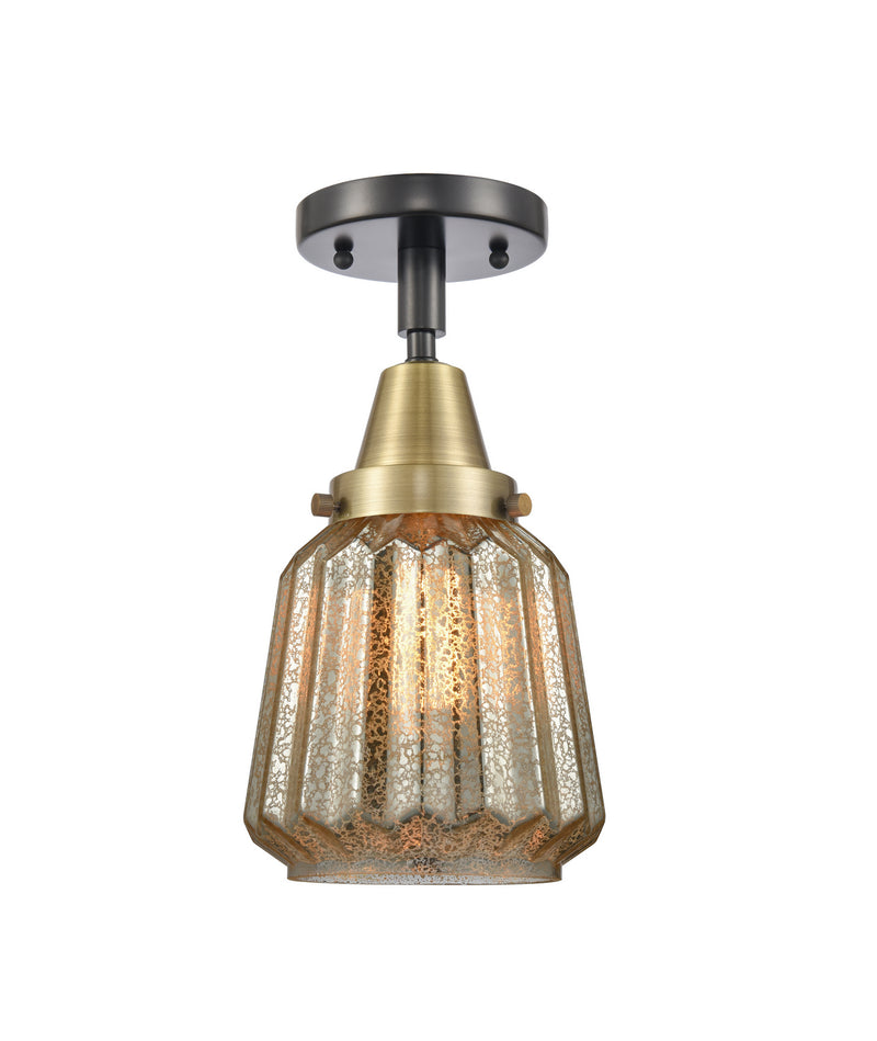Innovations 447-1C-BAB-G146 One Light Flush Mount, Black Antique Brass