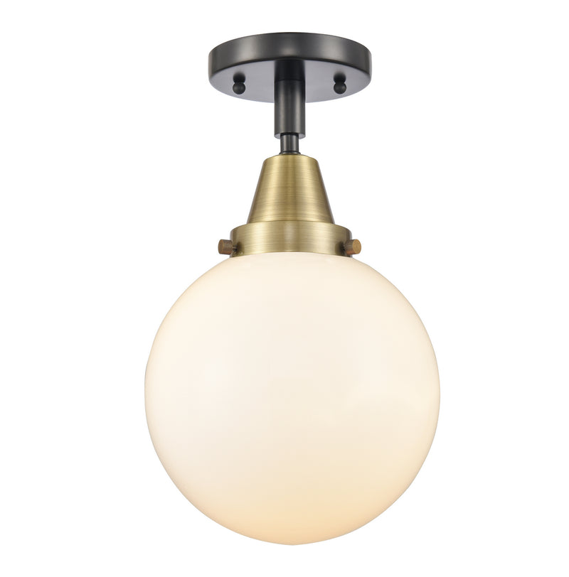 Innovations 447-1C-BAB-G201-8-LED LED Flush Mount, Black Antique Brass