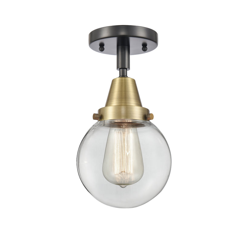 Innovations 447-1C-BAB-G202-6 One Light Flush Mount, Black Antique Brass