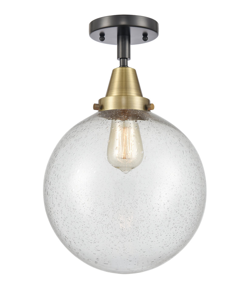 Innovations 447-1C-BAB-G204-10 One Light Flush Mount, Black Antique Brass