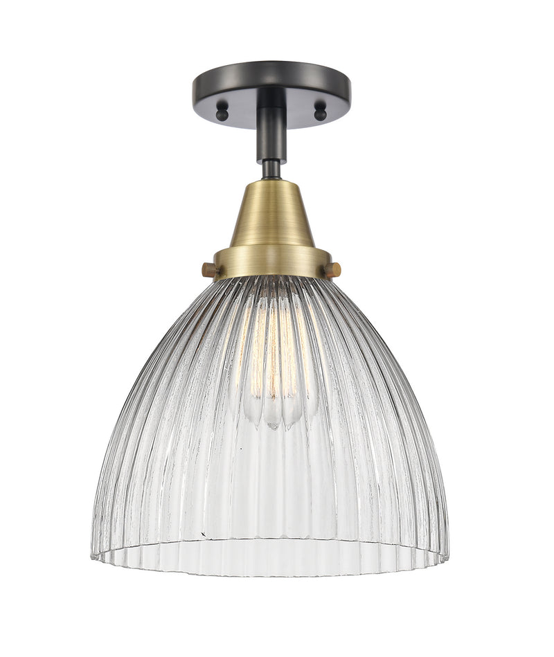 Innovations 447-1C-BAB-G222 One Light Flush Mount, Black Antique Brass