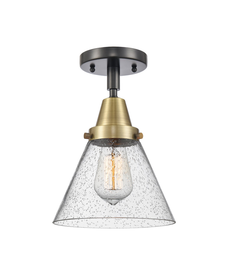 Innovations 447-1C-BAB-G44 One Light Flush Mount, Black Antique Brass