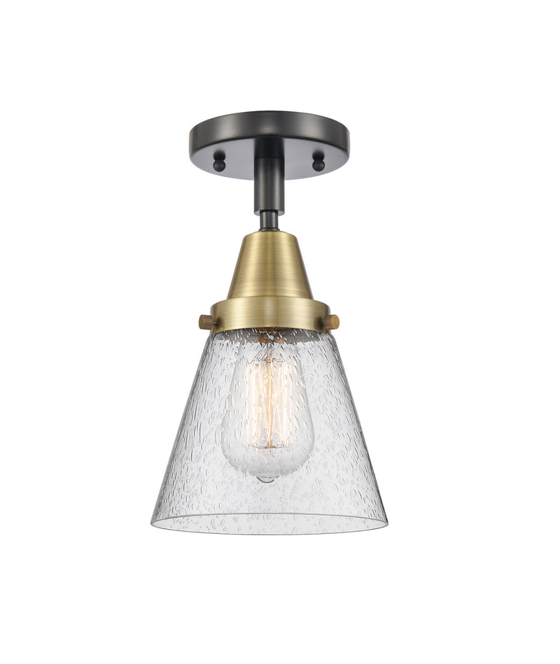 Innovations 447-1C-BAB-G64 One Light Flush Mount, Black Antique Brass