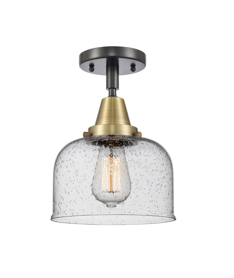 Innovations 447-1C-BAB-G74 One Light Flush Mount, Black Antique Brass