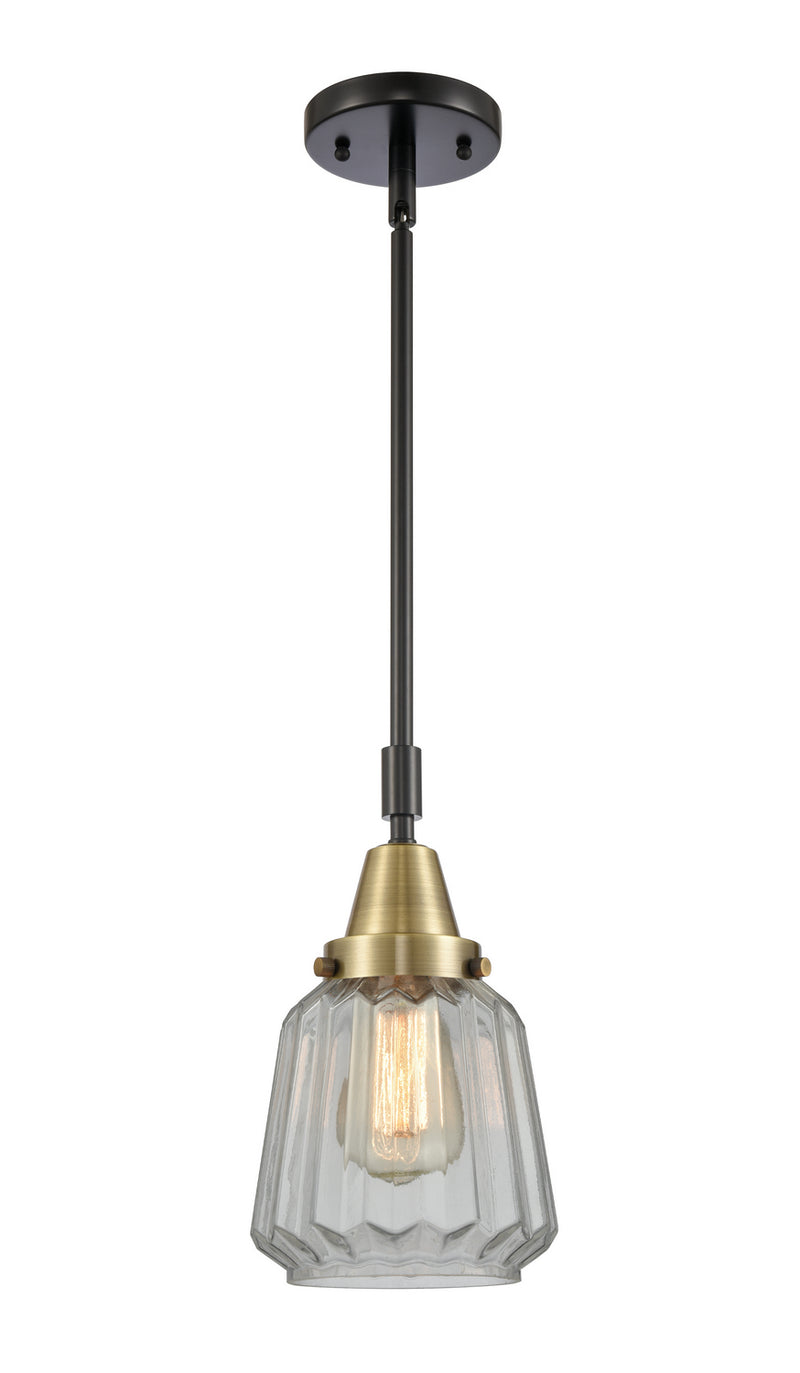 Innovations 447-1S-BAB-G142 One Light Mini Pendant, Black Antique Brass