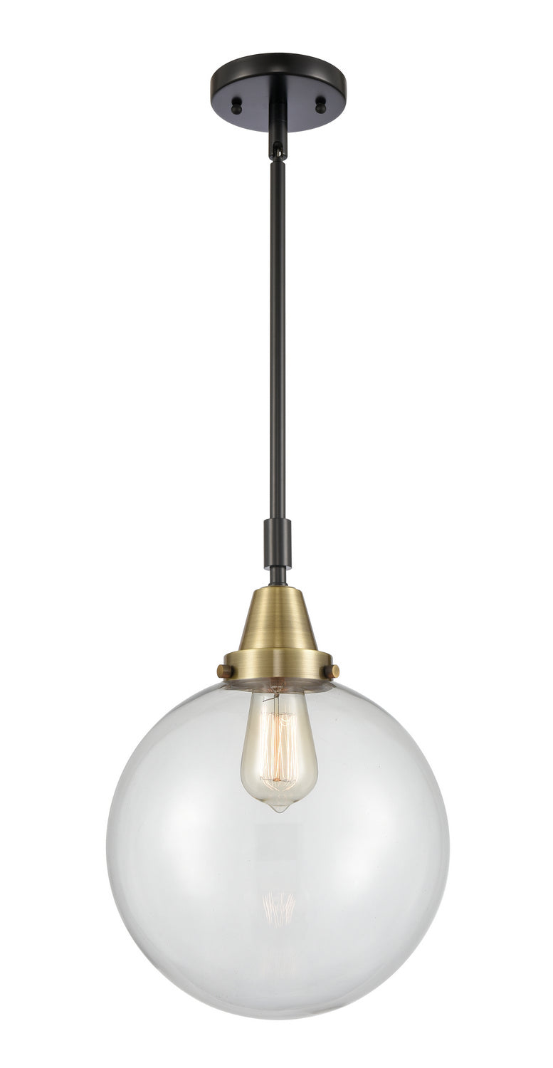 Innovations 447-1S-BAB-G201-10 One Light Mini Pendant, Black Antique Brass