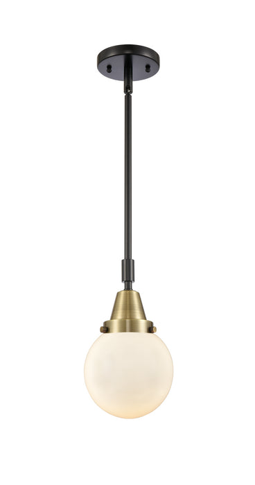 Innovations 447-1S-BAB-G201-6 One Light Mini Pendant, Black Antique Brass