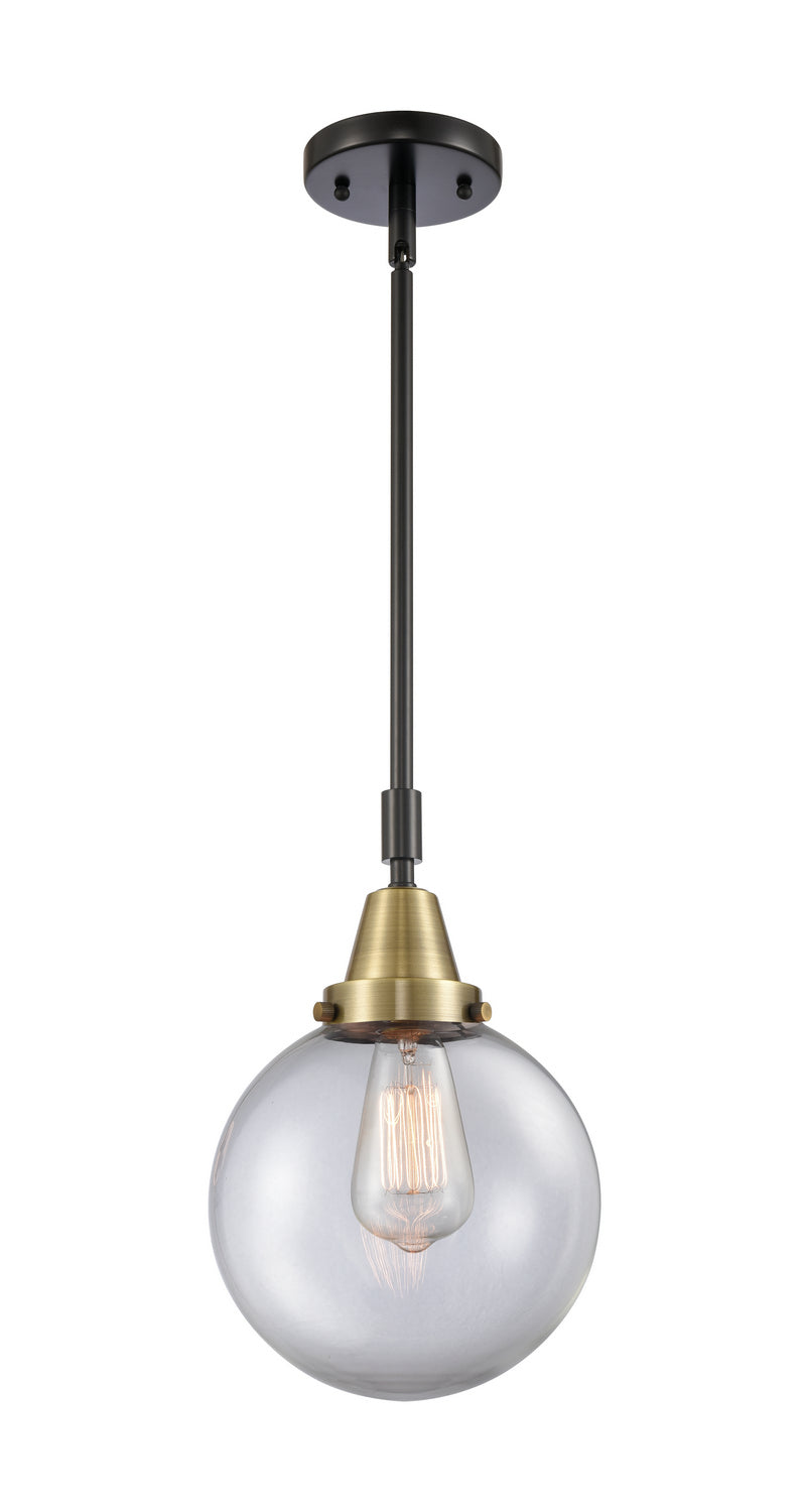 Innovations 447-1S-BAB-G202-8 One Light Mini Pendant, Black Antique Brass