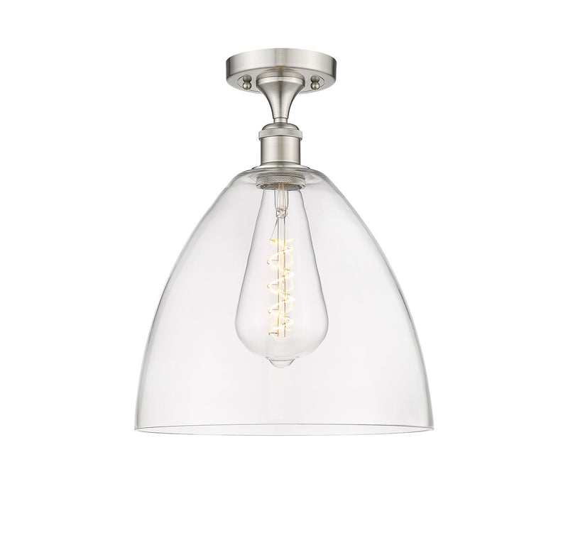 Innovations 516-1C-SN-GBD-122 One Light Semi-Flush Mount, Brushed Satin Nickel