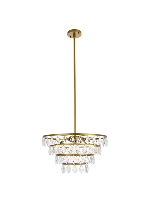 Elegant Lighting 1101D20BR Six Light Pendant, Brass