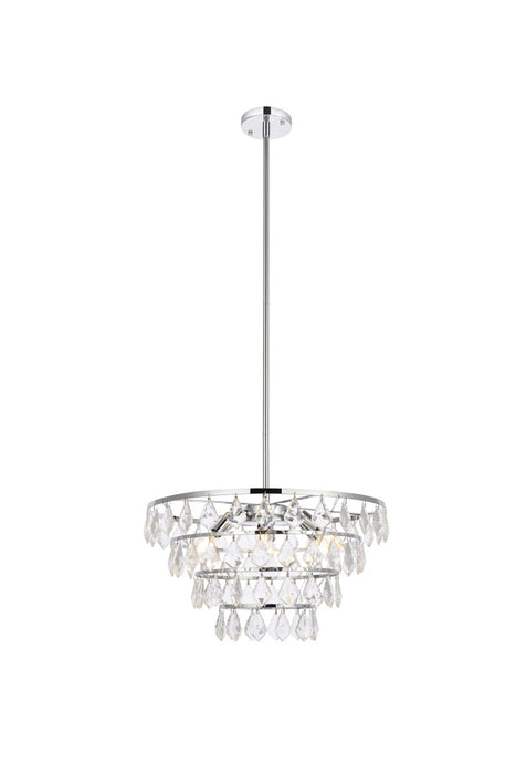 Elegant Lighting 1101D20C Six Light Pendant, Chrome